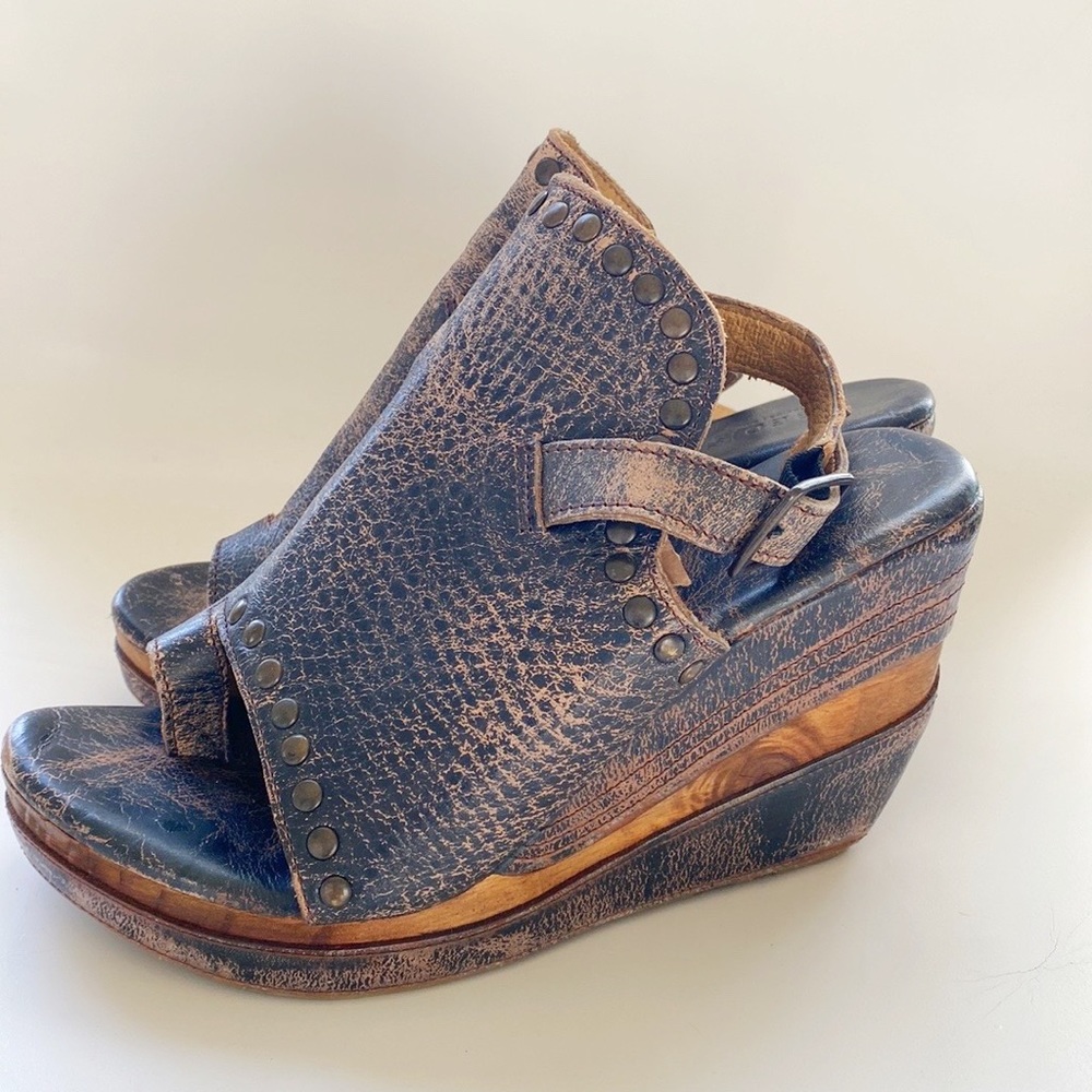 Bed Stu Leather & Wood Shoes Sandals